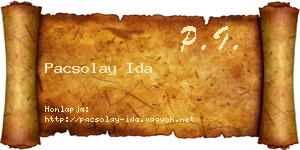 Pacsolay Ida névjegykártya